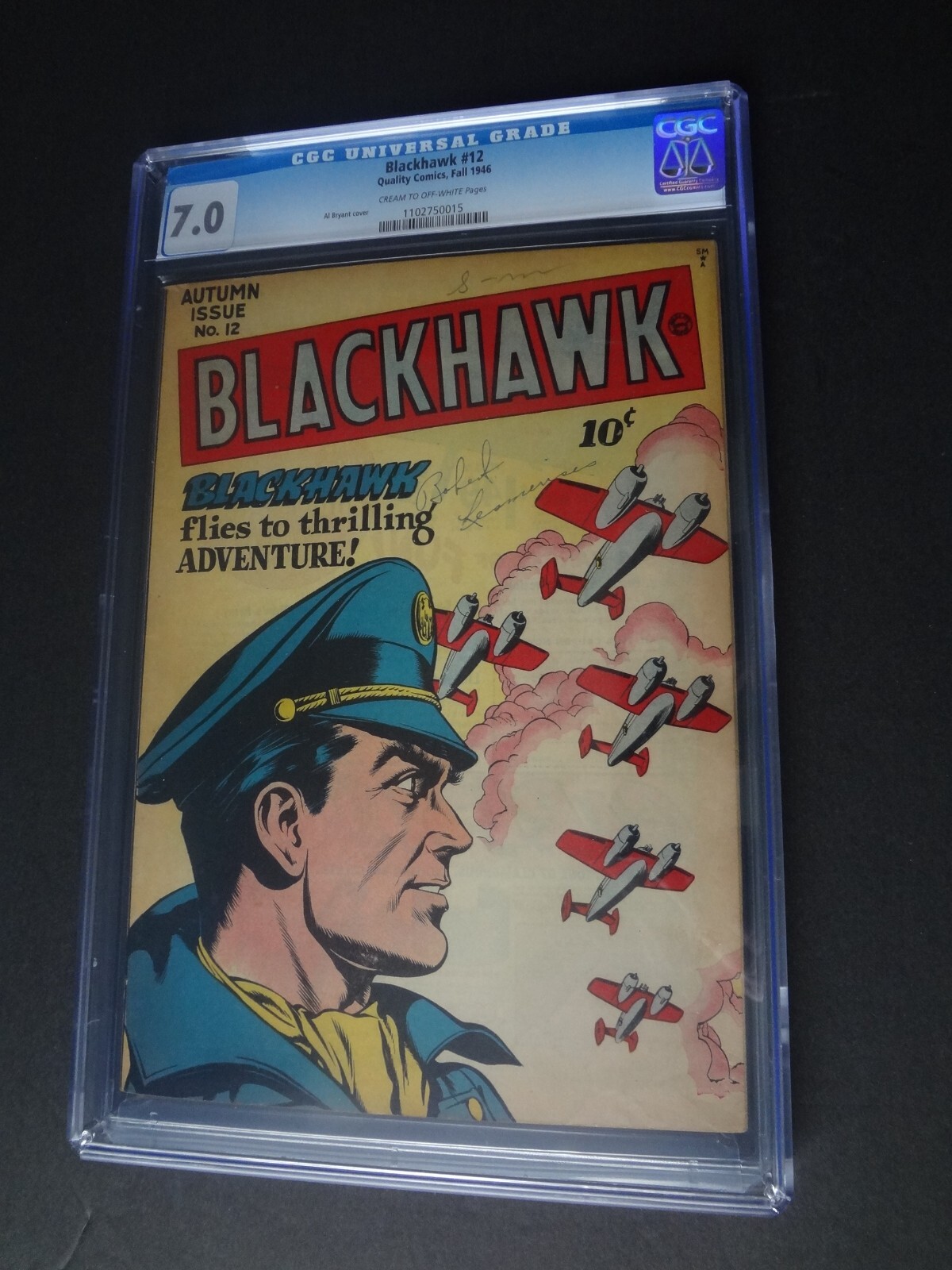 Blackhawk #12 CGC 7.0 1946 Quality Comics Fall War Al Bryant Golden Age Blackhawk #12 CGC 7.0 1946 Quality Comics Fall War Al Bryant Golden Age