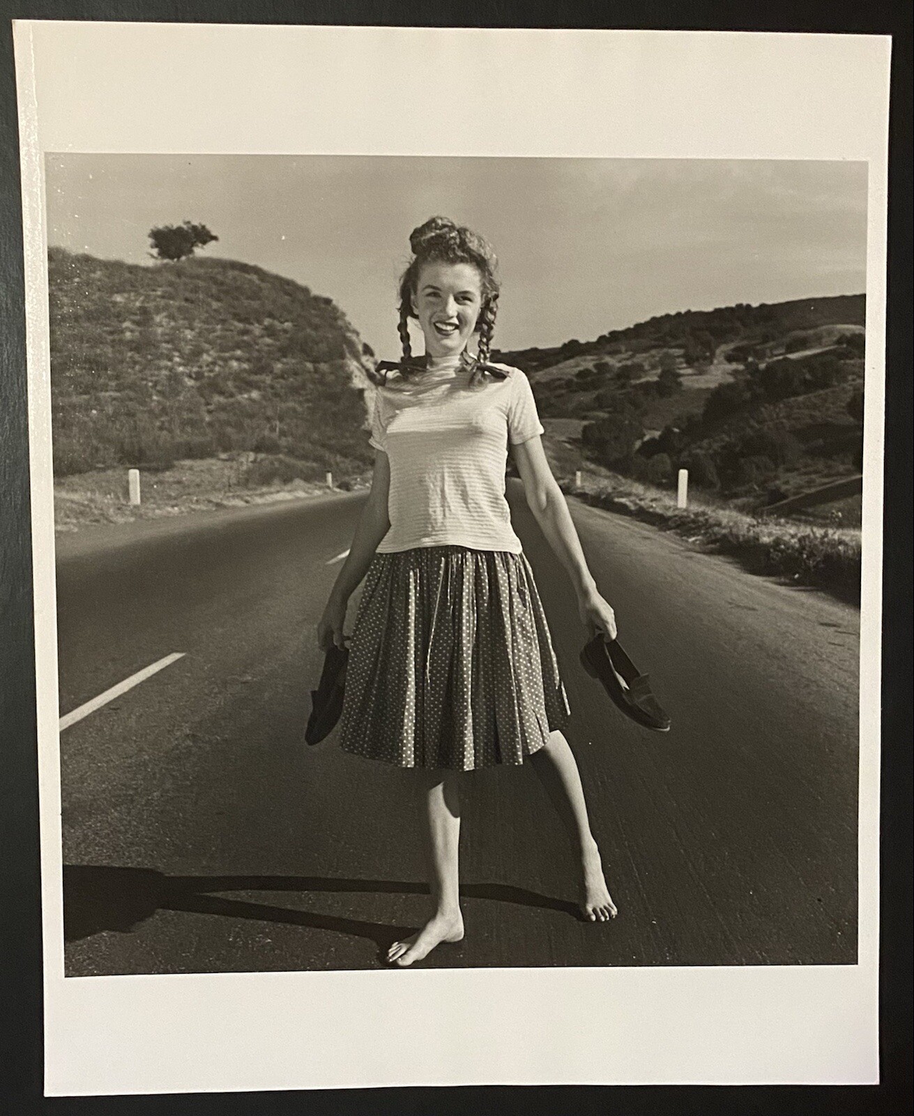 1945 Marilyn Monroe Original Photo by Andre De Dienes California Highway Stamped 1945 Marilyn Monroe Original Photo by Andre De Dienes California Highway Stamped