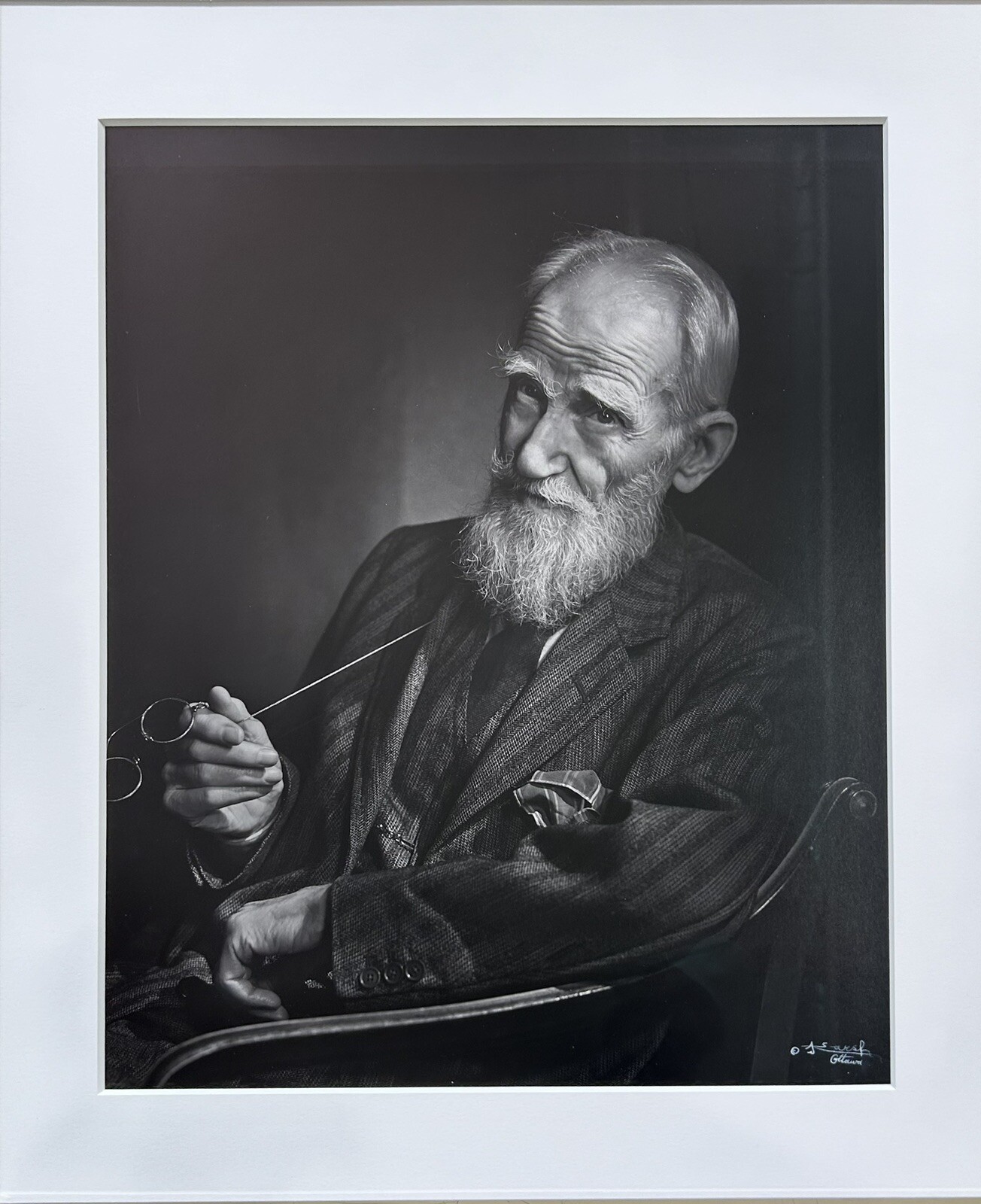 Yousuf Karsh  George Bernard Shaw Silver Print From 1950 16x20 Signed By Karsh