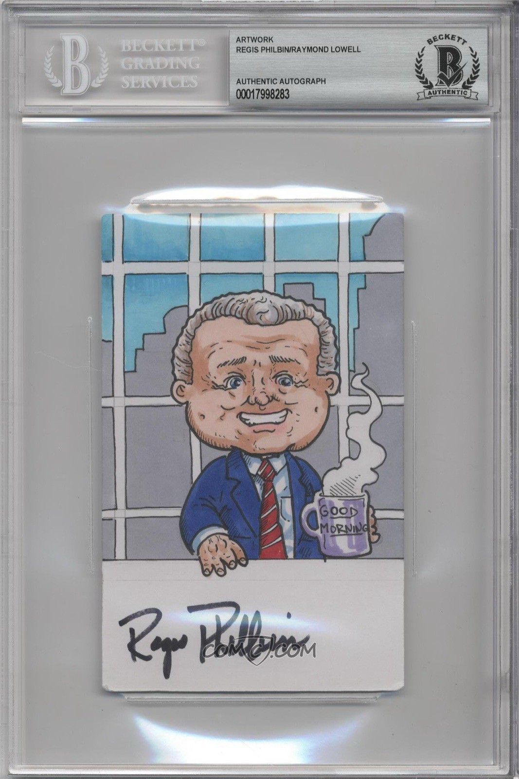 Regis Philbin GPK Original Art Sketch Card Signed Auto 1/1 BAS Regis Philbin GPK Original Art Sketch Card Signed Auto 1/1 BAS
