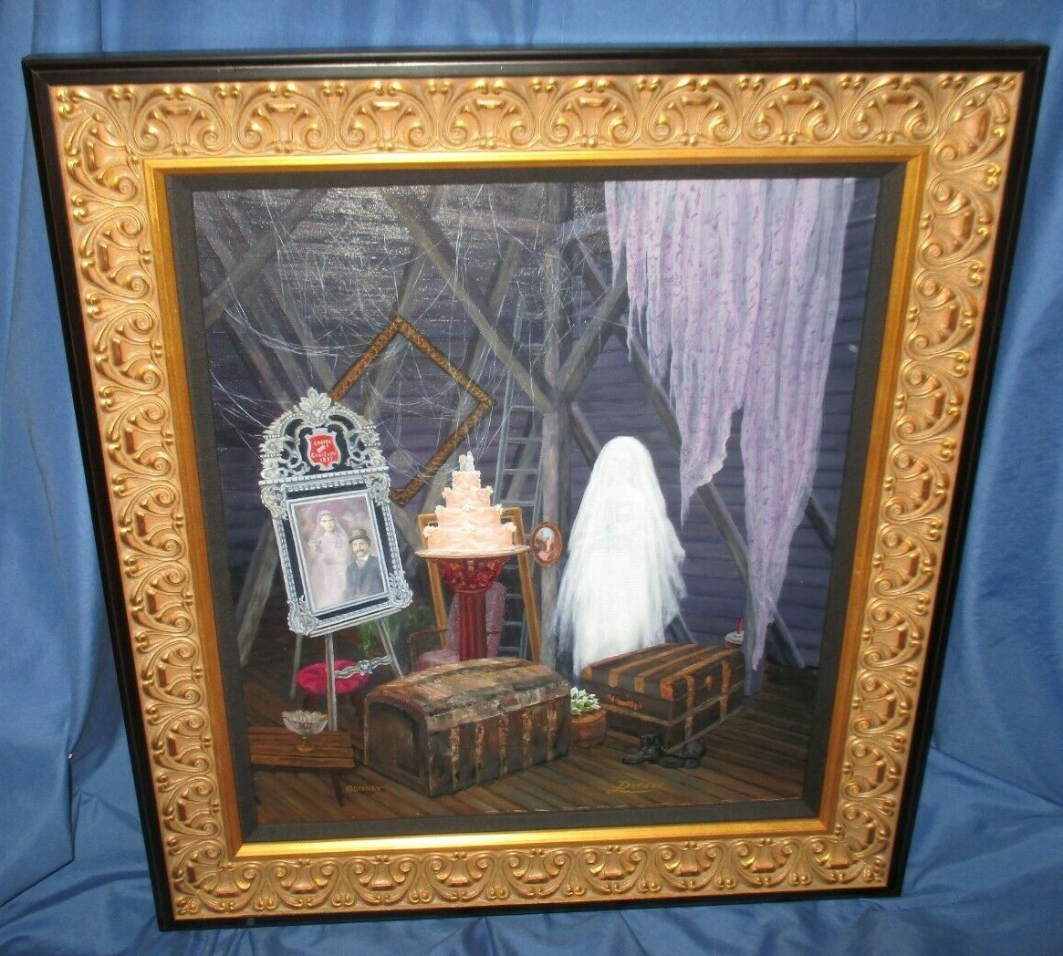 HAUNTED MANSION Signed Disney Original Art Larry Dotson ~ATTIC BRIDE Painting
