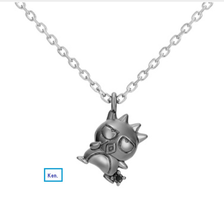 U-TREASURE Bad Badtz-Maru Sanrio Necklace platinum Black coating Japan Kawaii U-TREASURE Bad Badtz-Maru Sanrio Necklace platinum Black coating Japan Kawaii