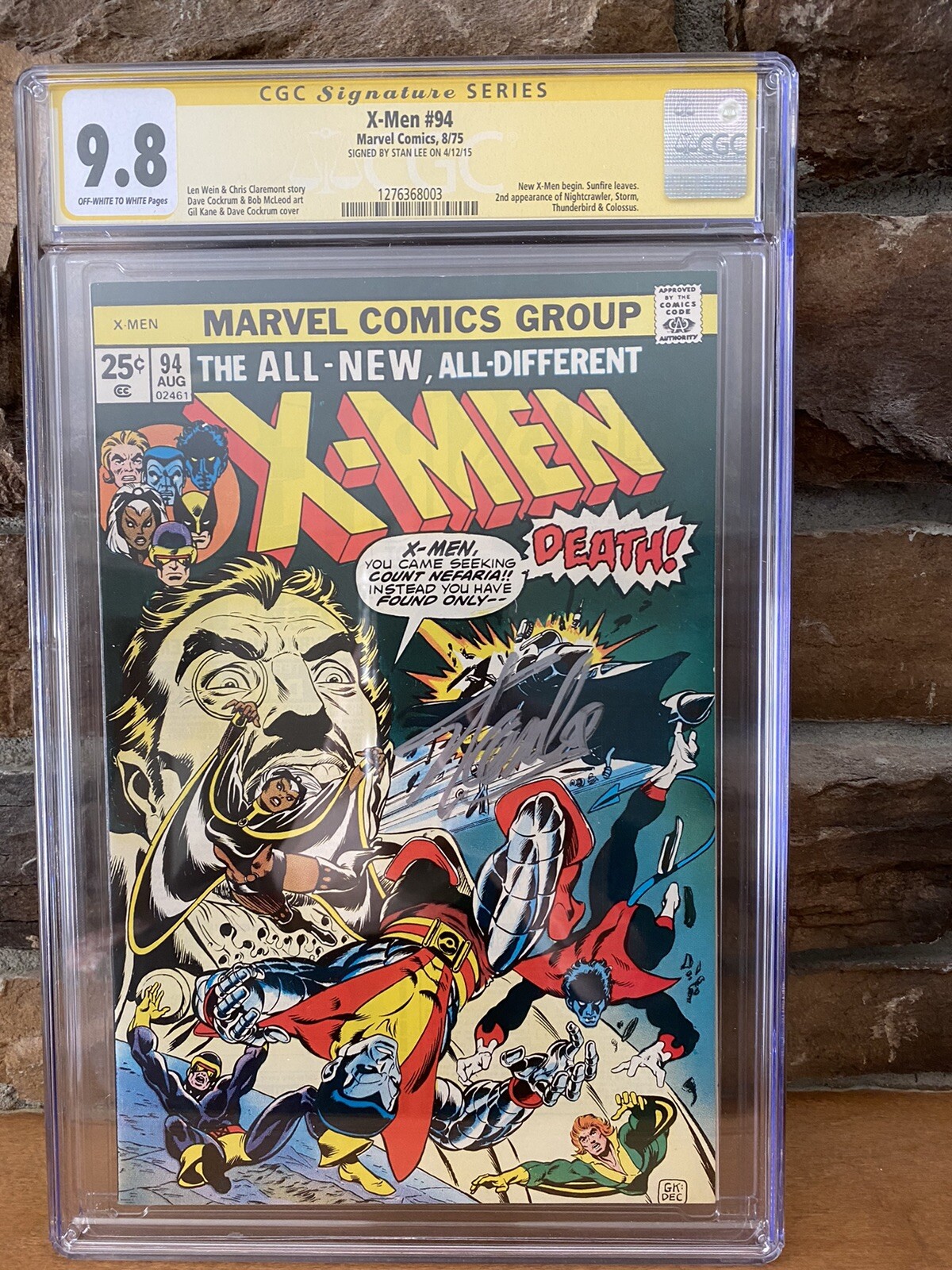X-Men #94 Cgc 9.8 SS Stan Lee - 1 of 3 Available - Rare Major Key New X-men