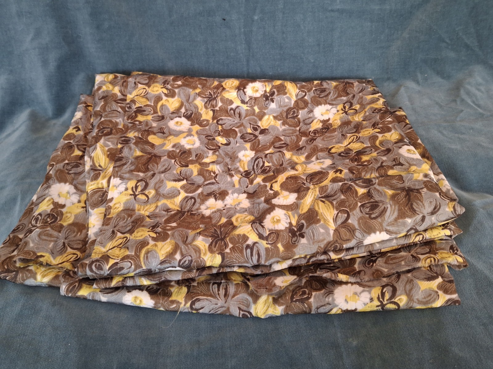 Vintage 1960s Acitate Brown/Gray/Yellow/Cream Fabric 4 Yards 1/2 Vintage 1960s Acitate Brown/Gray/Yellow/Cream Fabric 4 Yards 1/2