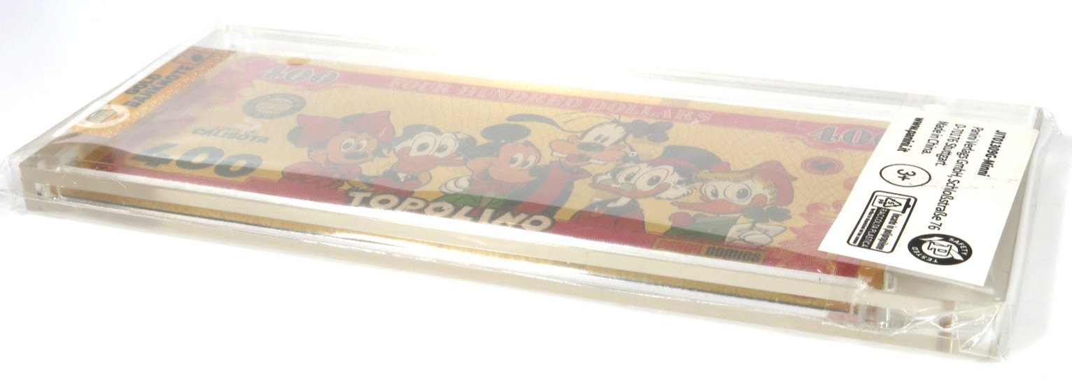 PRL) DISNEY MOUSE GOLD BANKNOTE 400 FOUR HUNDRED DOLLARS STATE CALISOTA COA PRL) DISNEY MOUSE GOLD BANKNOTE 400 FOUR HUNDRED DOLLARS STATE CALISOTA COA