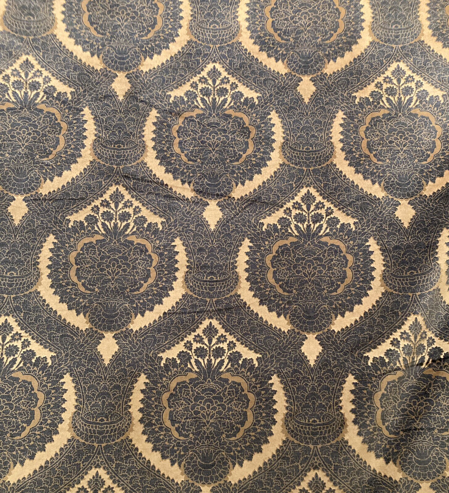 Brunschwig and Fils Borgogni Damask Hand Print On Velvet - 19 Yards Brunschwig and Fils Borgogni Damask Hand Print On Velvet - 19 Yards