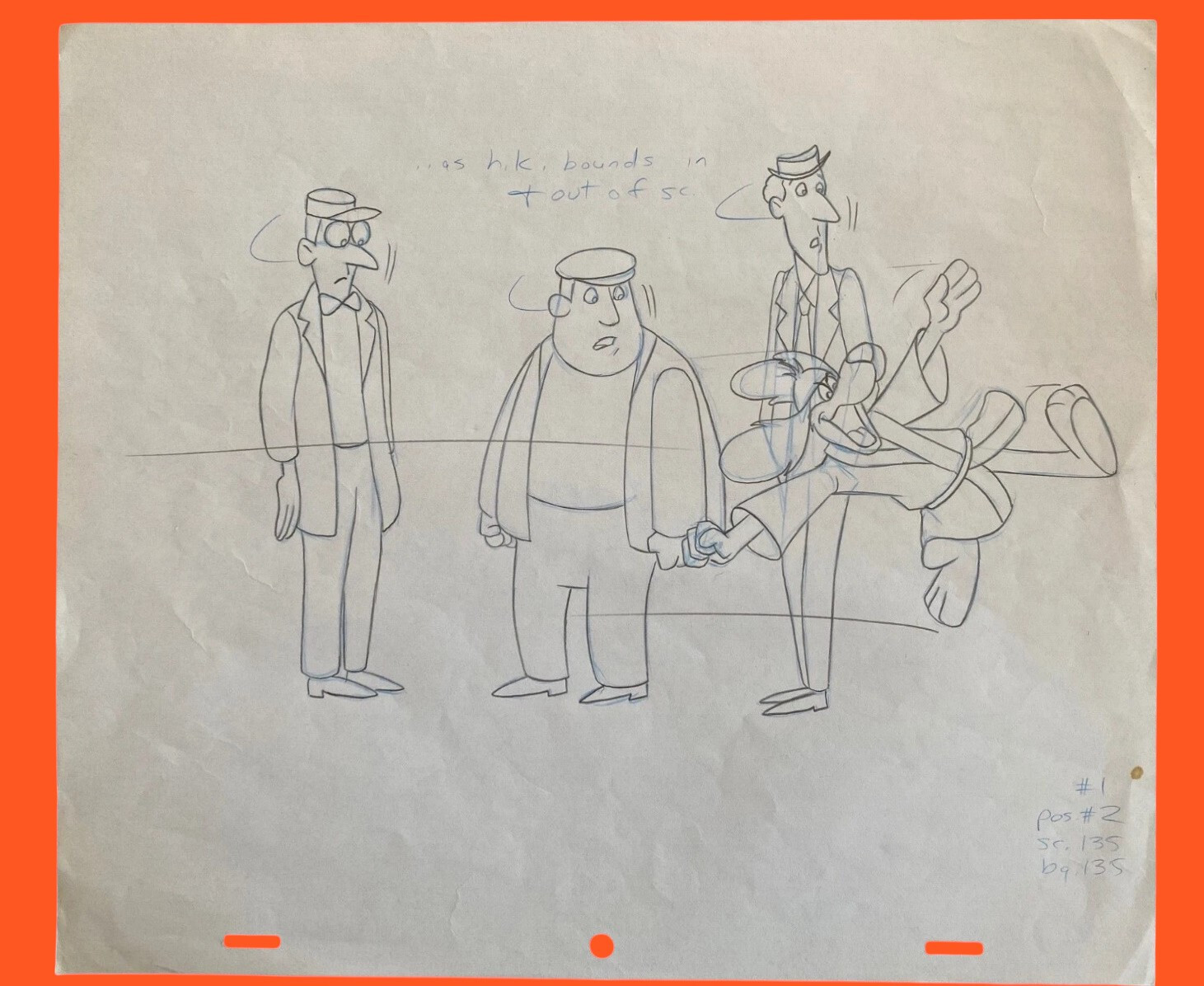 Hong Kong Phooey Animation Original Layout Drawing 1974 Hanna Barbera