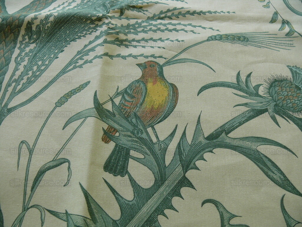 10Y Brunschwig & Fils Bird & Thistle Print Green MSRP USD 348/Y Special Order 10Y Brunschwig & Fils Bird & Thistle Print Green MSRP USD 348/Y Special Order