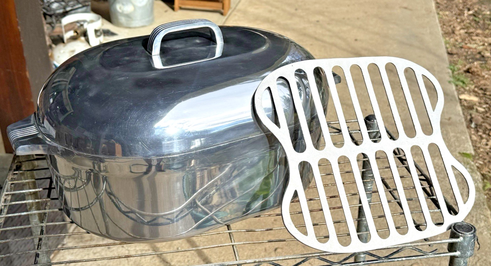 Vintage Wagner Ware Magnalite Sidney O Oval Roaster Dutch Oven 4267 Trivet 13 qt Vintage Wagner Ware Magnalite Sidney O Oval Roaster Dutch Oven 4267 Trivet 13 qt