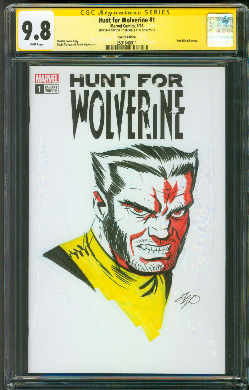 Hunt for Wolverine 1 CGC SS 9.8 Michael Cho Logan Original art sketch 6/18 Hunt for Wolverine 1 CGC SS 9.8 Michael Cho Logan Original art sketch 6/18