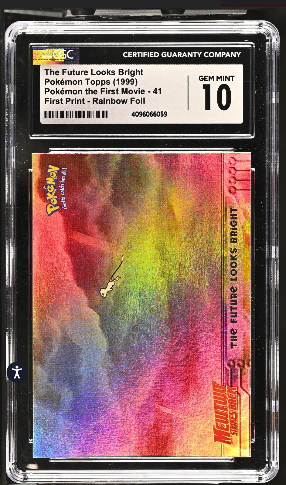 ⭐️ POP 1 ⭐️ The Future Looks Bright  RAINBOW 🌈 1999 Pokemon Topps CGC 10