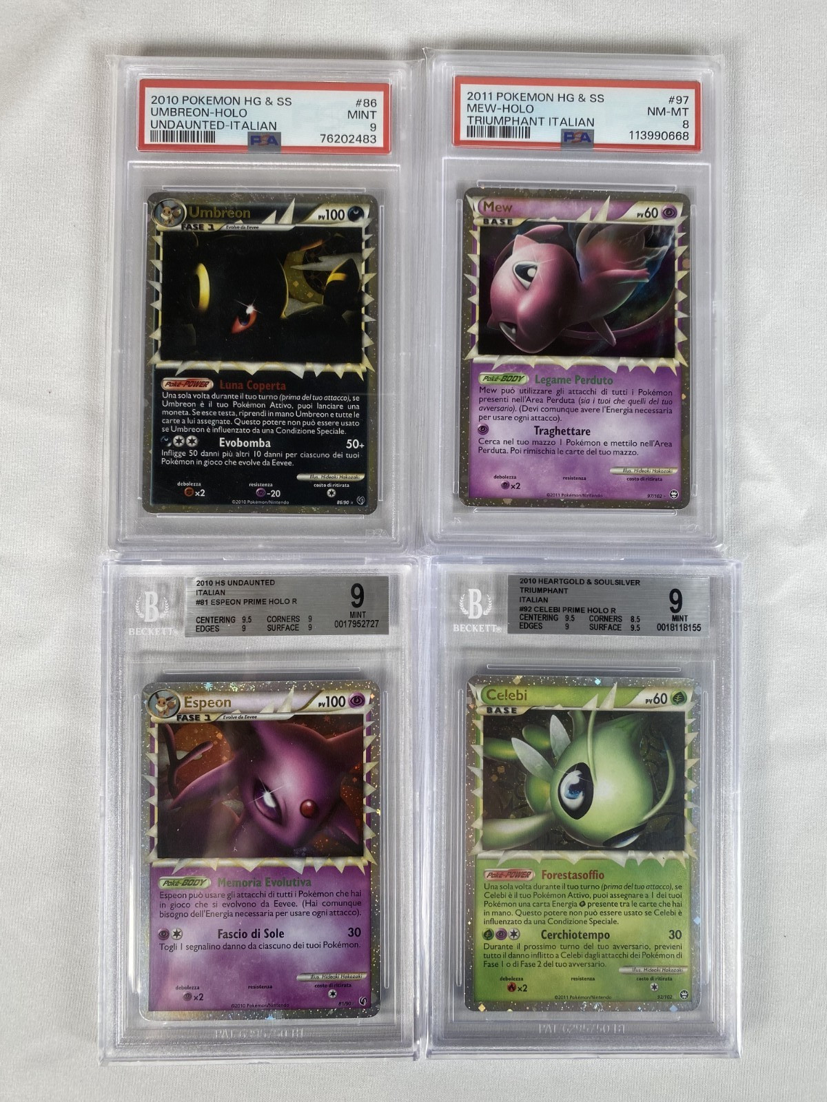 Pokemon - Prime Card Bundle - Mew, Celebi, Espeon, Umbreon - PSA/BGS 8-9 Pokemon - Prime Card Bundle - Mew, Celebi, Espeon, Umbreon - PSA/BGS 8-9