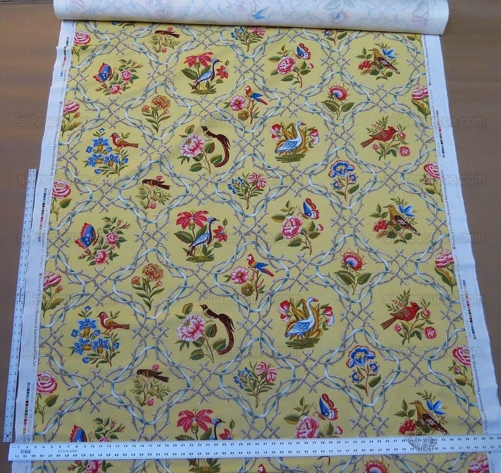 10Y BRUNSCHWIG & FILS SERENATA FOLK ART CHINIOSERIE FLOWER BIRD MSRP$396/Y