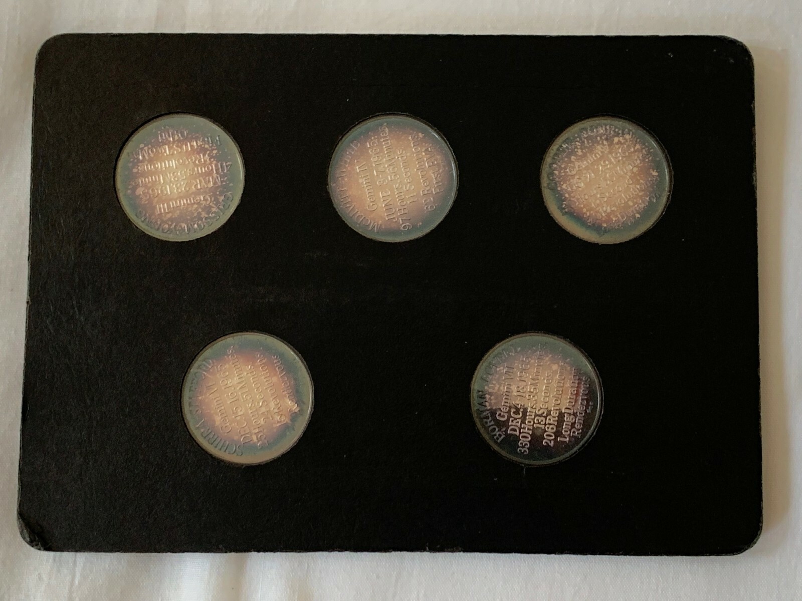 1969-71 Danbury Mint Men In Space Medal Set Gemini III, IV, V, VI & VII 