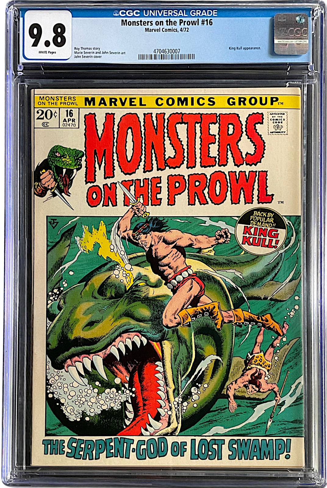 Monsters on the Prowl 16 CGC 9.8 WH 1972 Picture Frame Cover