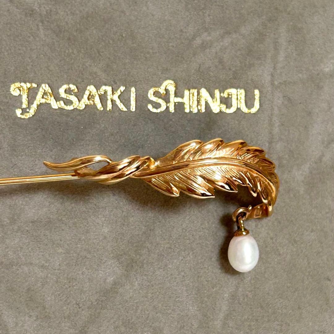 Tasaki K14 Akoya Pearl Pin Brooch Reuse Jewelry 75mm