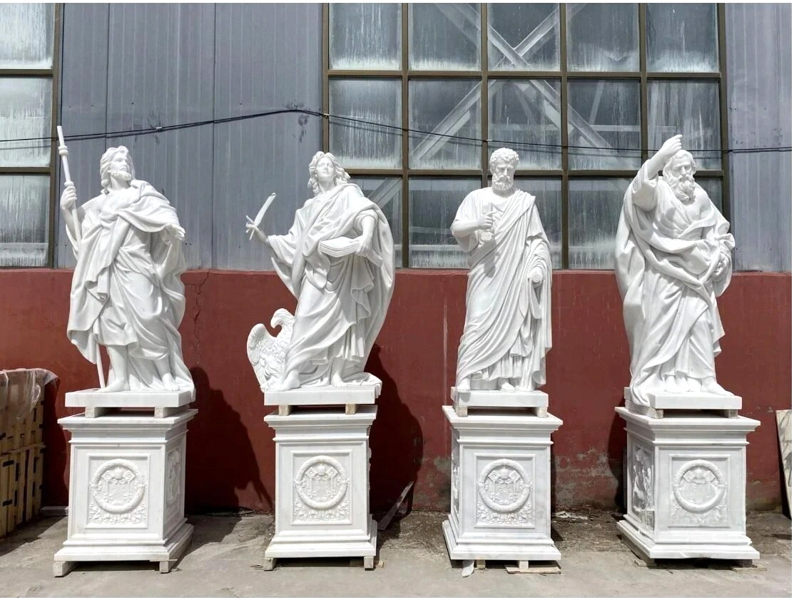 Set of 4 Nice Life Size Marble Statues of The Four Evangelists - TF2547 chalice