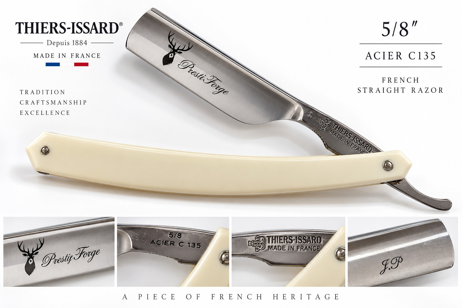 Thiers-Issard 5/8 C135 Straight Razor Prestige Forge Made in France