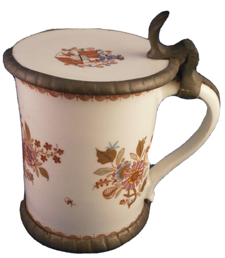 Antique 18thC Du Paquier Vienna Tankard Mug Porcelain Porzellan Humpen Wien Antique 18thC Du Paquier Vienna Tankard Mug Porcelain Porzellan Humpen Wien