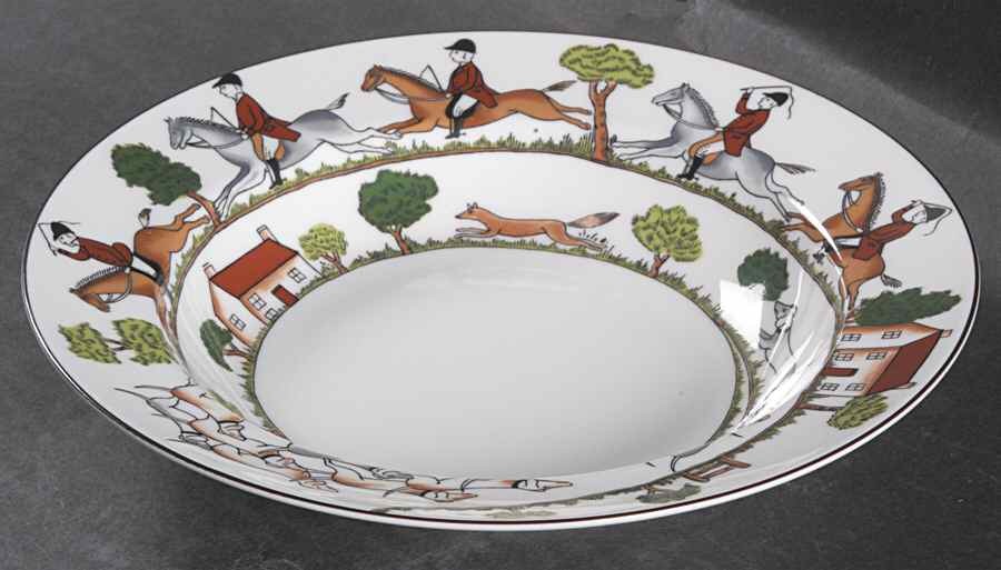 Coalport Hunting Scene Rimmed Soup Bowl 1213214 Coalport Hunting Scene Rimmed Soup Bowl 1213214
