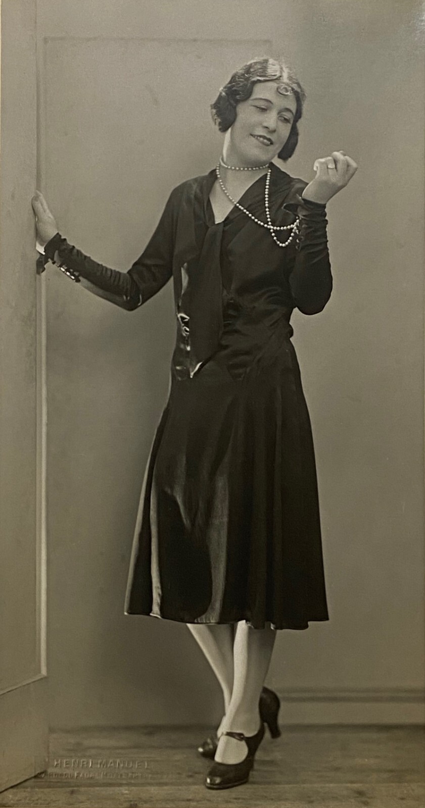Vintage Fashion 1930, Henri Manuel Vintage Silver Print Signed on Cardboard