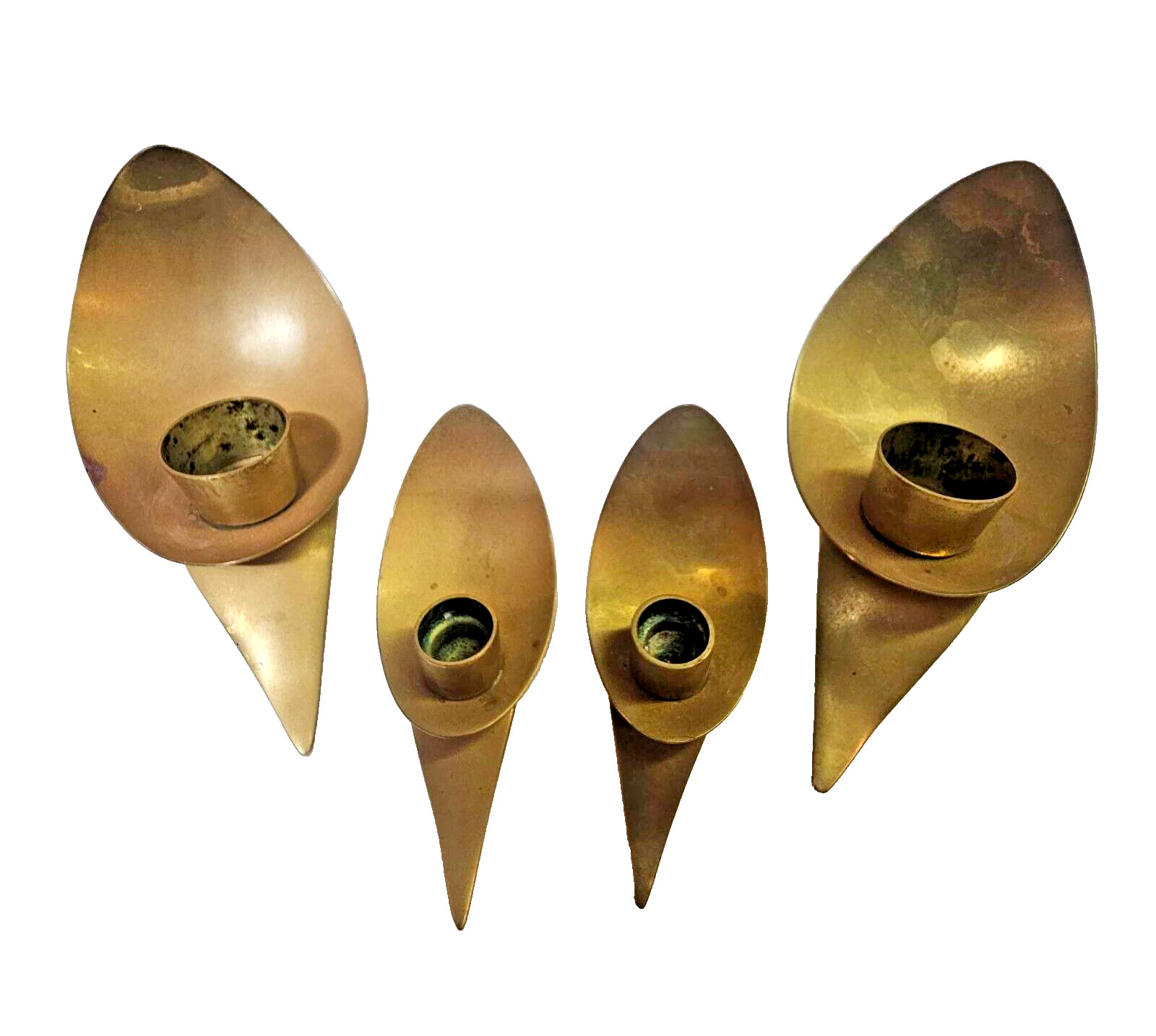 RARE- 2 Pair of Ludwig Yehuda Wolpert Brass Shabbat Candlestick Museum of Israel RARE- 2 Pair of Ludwig Yehuda Wolpert Brass Shabbat Candlestick Museum of Israel