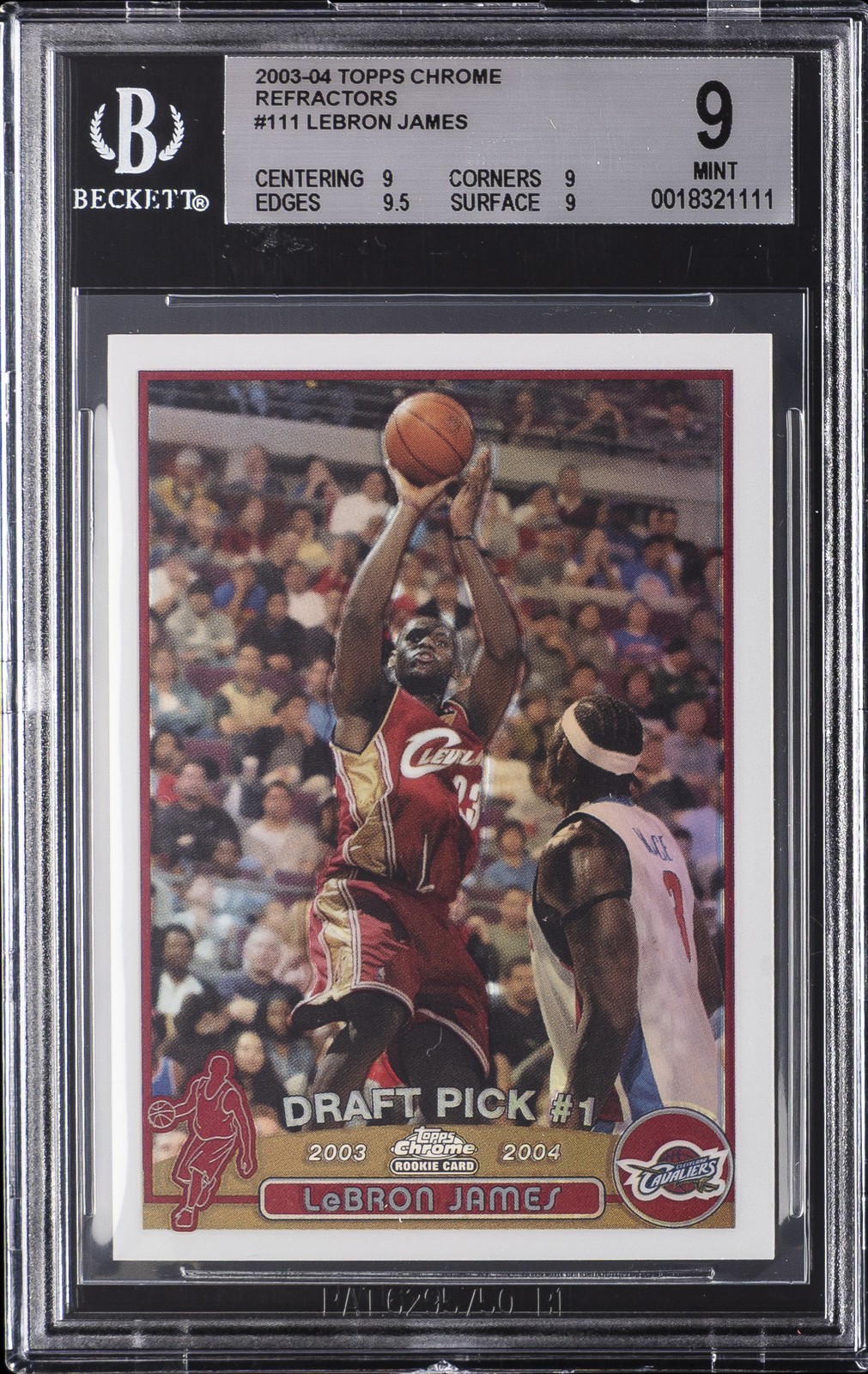 2003-04 TOPPS CHROME REFRACTORS #111 LEBRON JAMES BGS 9