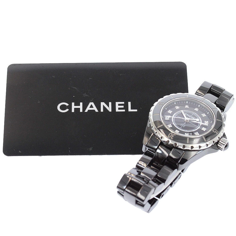 CHANEL H1625 J12 Black Ceramic 33mm Diamond Quartz Women's Watch Date w/Warranty CHANEL H1625 J12 Black Ceramic 33mm Diamond Quartz Women's Watch Date w/Warranty