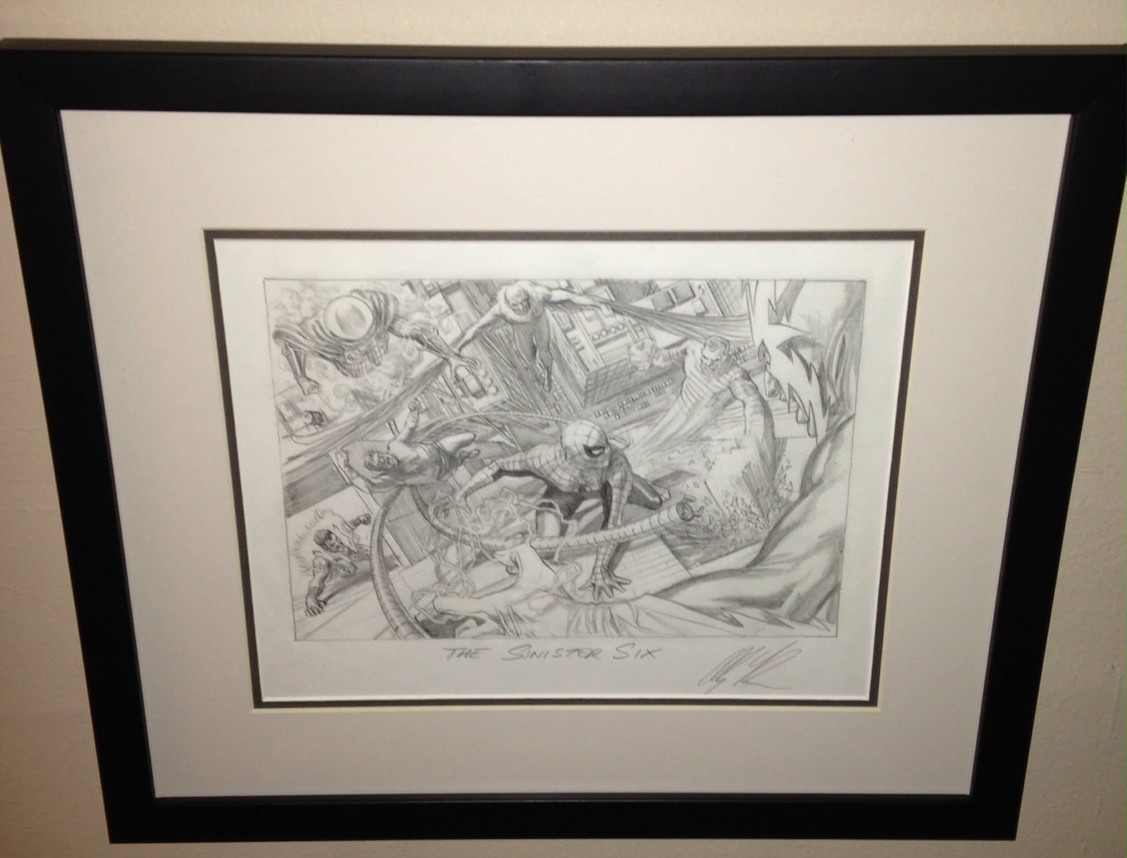 Alex Ross Original Published Art Sinister Six Marvel Pencils Framed