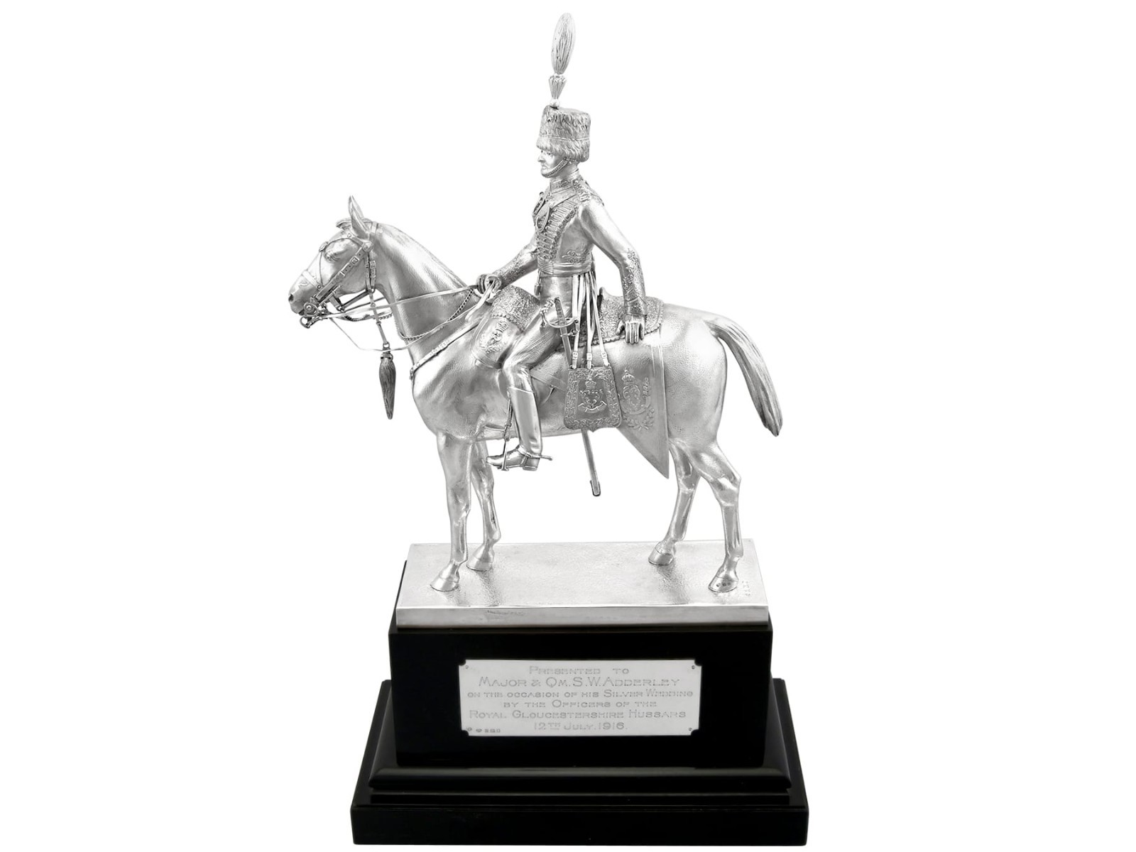 George V Sterling Silver Royal Hussar Officer Presentation Ornament (1919) George V Sterling Silver Royal Hussar Officer Presentation Ornament (1919)