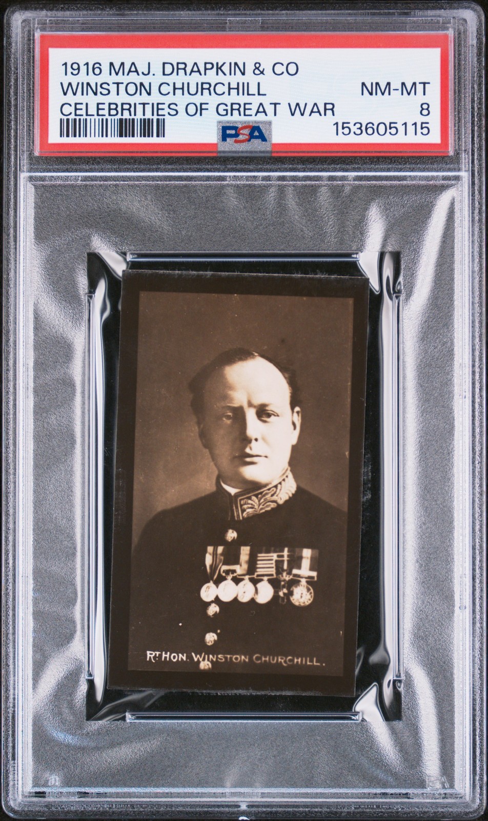 1916 MAJOR DRAPKIN & CO. CELEBRITIES OF GREAT WAR WINSTON CHURCHILL PSA 8