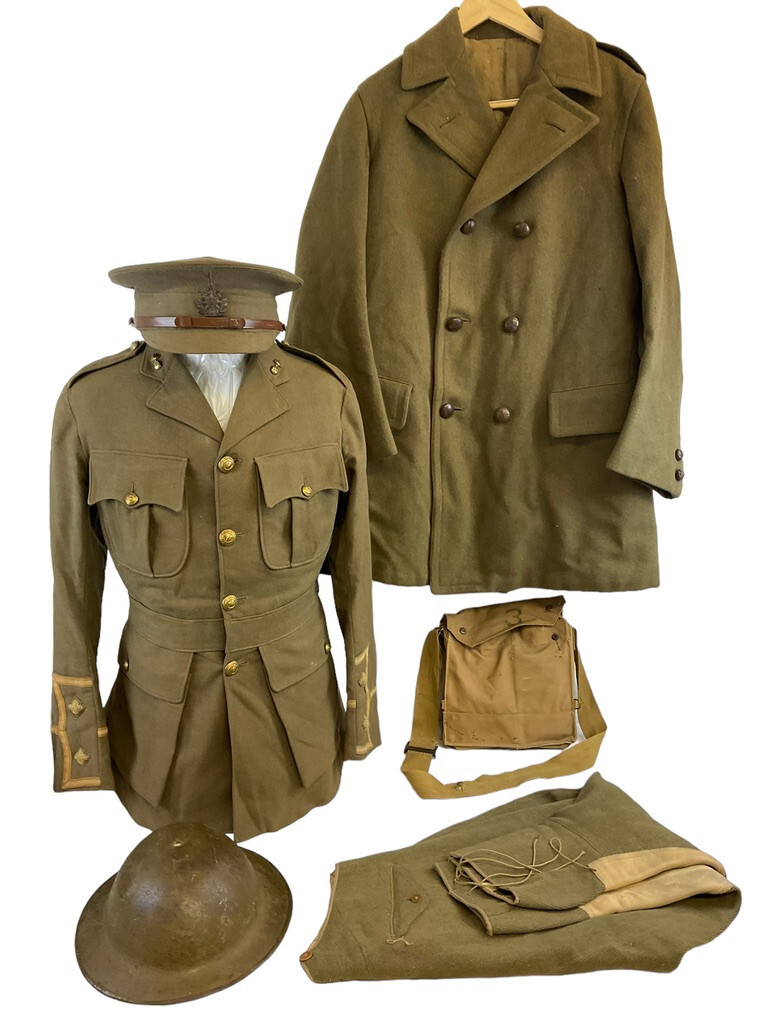 WW1 Canadian CEF 123rd Battalion Officers Uniform Gas Mask Helmet Great Coat ... WW1 Canadian CEF 123rd Battalion Officers Uniform Gas Mask Helmet Great Coat ...