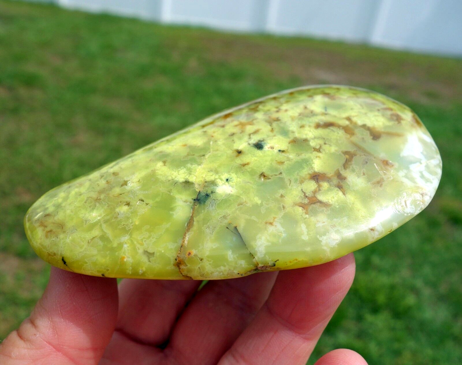 Large GREEN OPAL Crystal PSYCHIC DEVELOPMENT Stone Polished Palmstone For Sale Large GREEN OPAL Crystal PSYCHIC DEVELOPMENT Stone Polished Palmstone For Sale