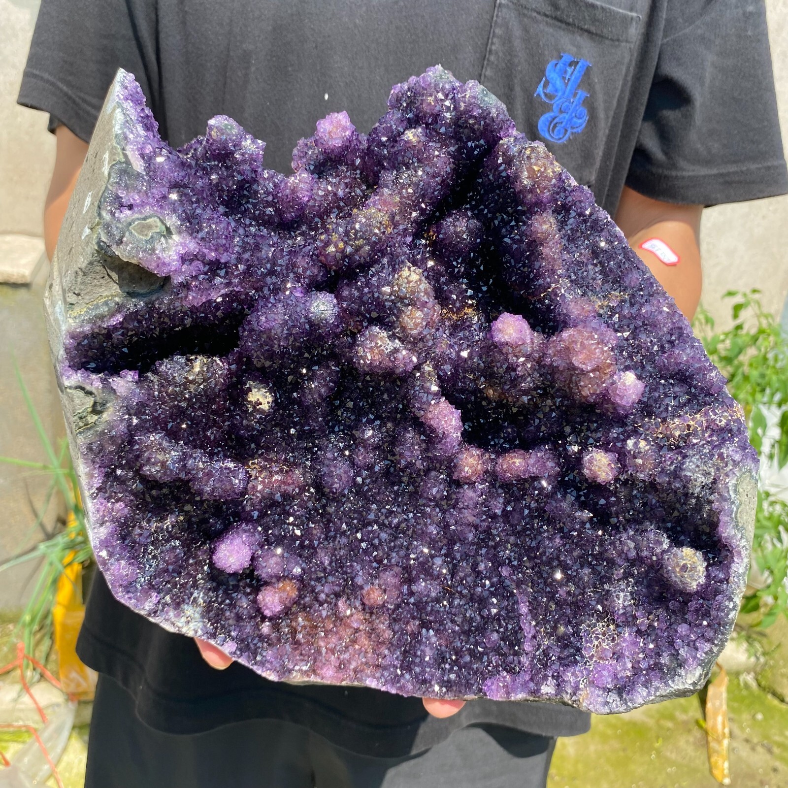 16.4lb Large Natural Amethyst geode quartz cluster crystal specimen Healing