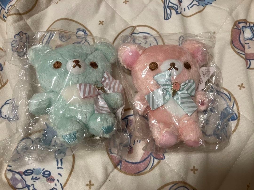 San X Korilakkuma Chairokoguma Happy Ice Cream plush pair set With Tag