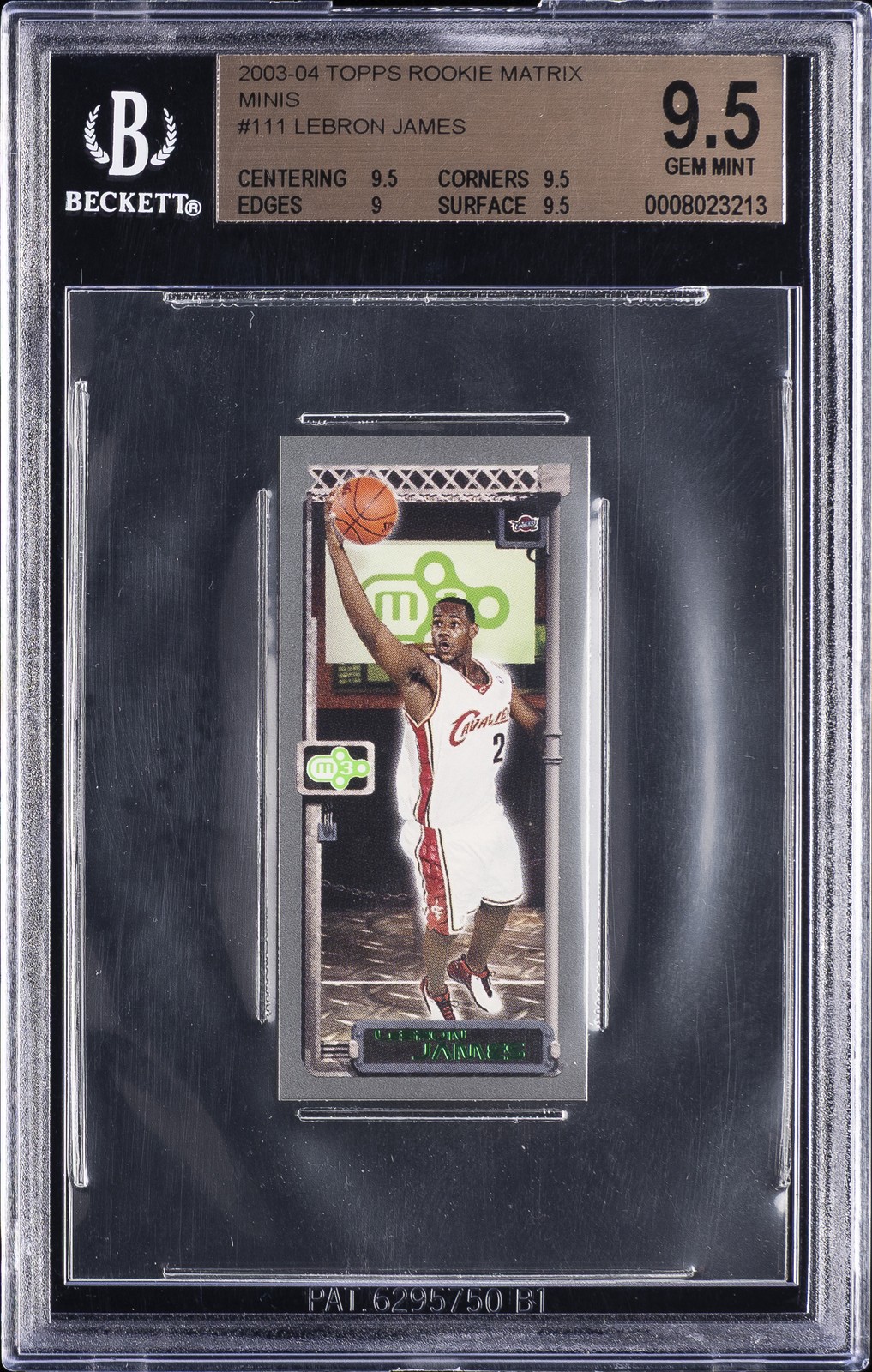 2003-04 TOPPS ROOKIE MATRIX MINIS #111 LEBRON JAMES BGS 9.5 2003-04 TOPPS ROOKIE MATRIX MINIS #111 LEBRON JAMES BGS 9.5