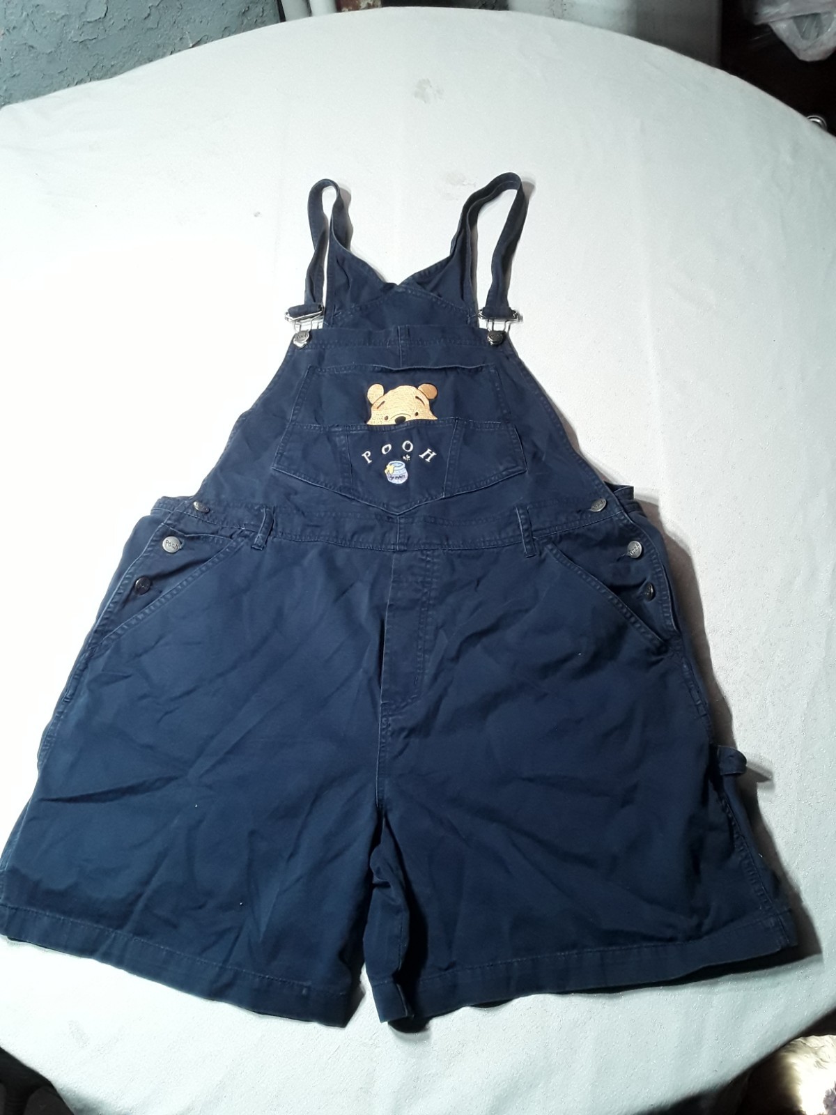 Vintage Disney Winnie The Pooh Cotton Embroidered Overall Shorts Women’s 16W 