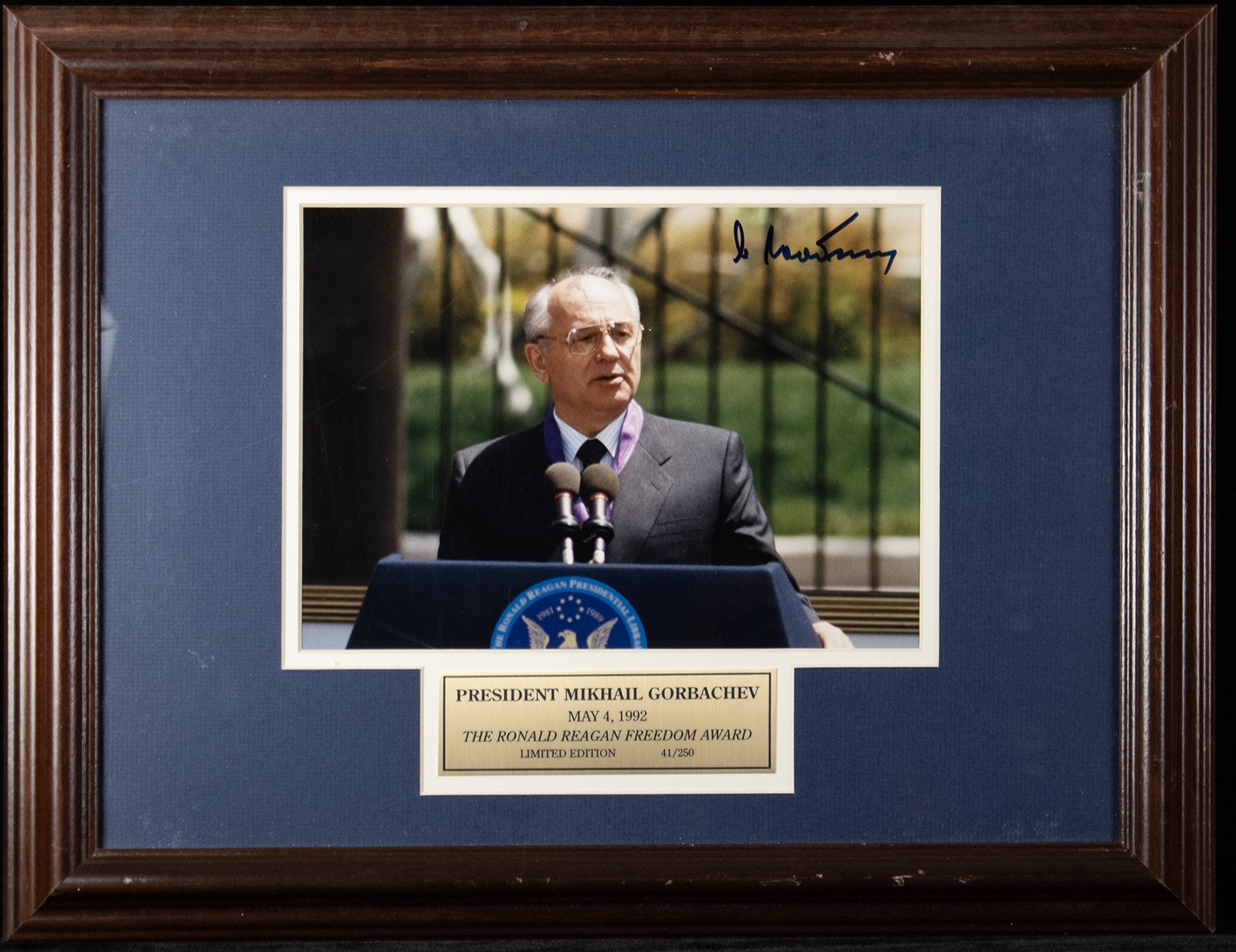 MIKHAIL S. GORBACHEV (RUSSIA) - AUTOGRAPHED SIGNED PHOTOGRAPH