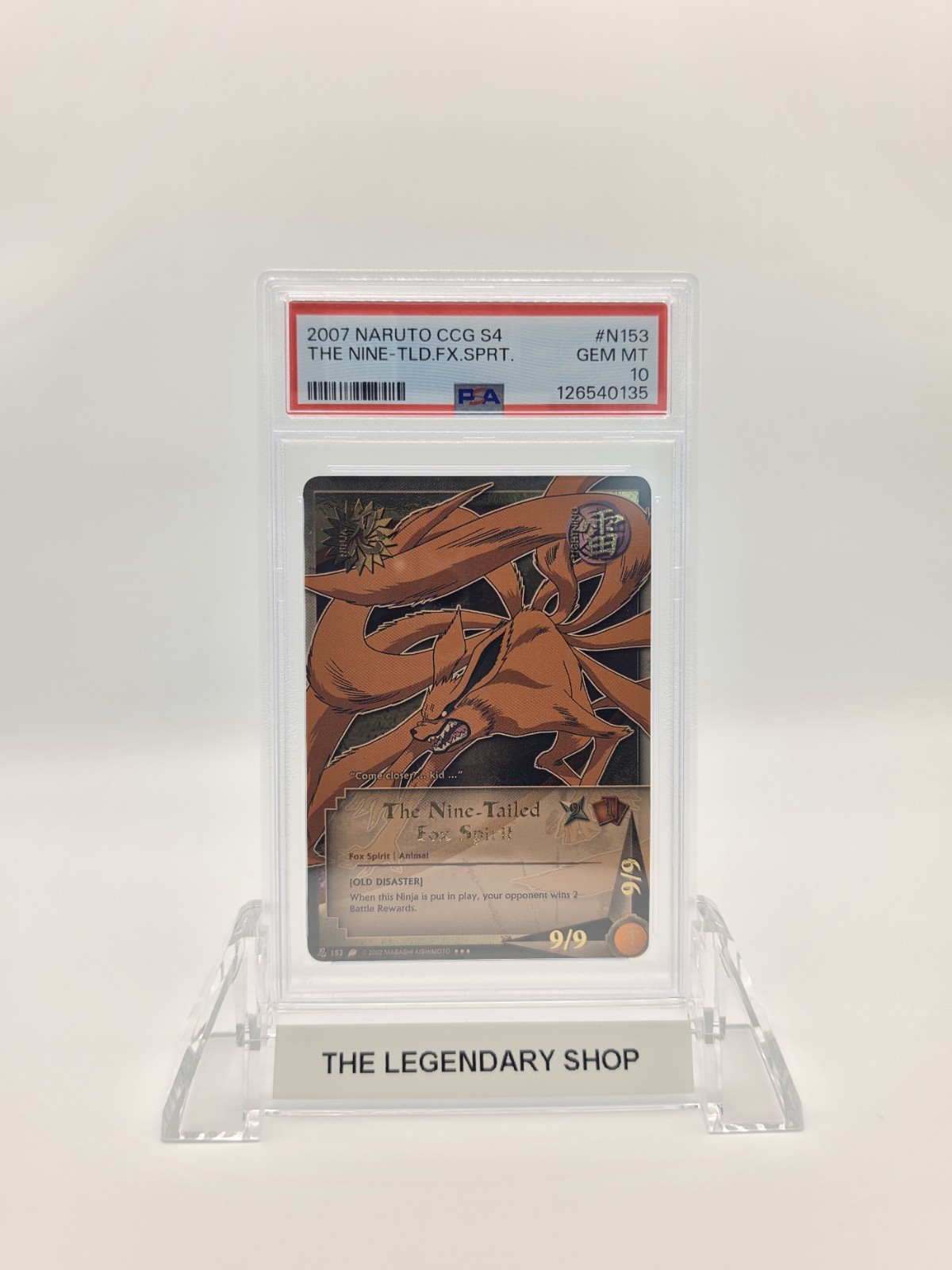 The Nine-Tailed Fox Spirit PSA 10 Gem Mint N153 (POP 3) Naruto CCG S4 2007
