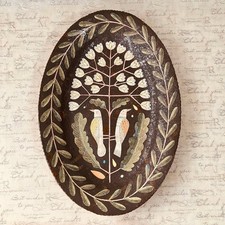 Used Makoto Kagoshima Handcraft Oval Plate 39.5 × 27.5cm H 3.7cm picture