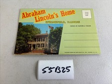 Abraham Lincoln’s Home Postcard Folder Springfield Illinois Vintage 55B25 picture