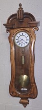 Antique One Weight Wall Clock Vienna Regulator Working Fine Walnut Case picture