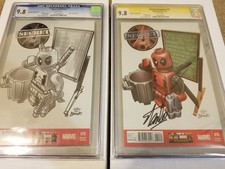 Secret Avengers #10 CGC SS 9.8 Stan Lee Deadpool Lego Variant & SKETCH VERY RARE picture