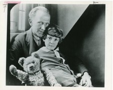 A.A. Milne & Christopher Robin with Original Winnie-the-Pooh Vintage Photo Rare picture