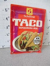 SCHILLING McCormick taco seasoning mix food packet 1981 unopened full picture