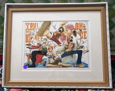 One Piece Luffy Lithograph Set of 2 Eiichiro Oda Hand Signed Serial Shonen Jump picture
