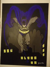 ORIGINAL HUGE 40'' X 30'' PAINTING  '' BATMAN '' BY COMIC ARTIST JAMES CHEN picture