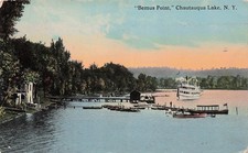 Bemus Point NY New York Chautauqua Lake Steamboat Dock Scenic Vtg Postcard K32 picture