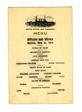 United States Ship Minnesota Officers and Wives Menu 1915 BB-22 Battleship picture