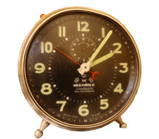 1950s Wehrle Commander German Mechanical Alarm Clock w/Jewelled Movement picture